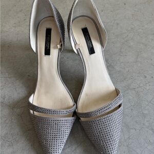 Zara Silver Studded Kitten Heels